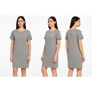 Michael‎ Kors Gray Round Neck Short Sleeves Knee Length Dress Womens Size Large